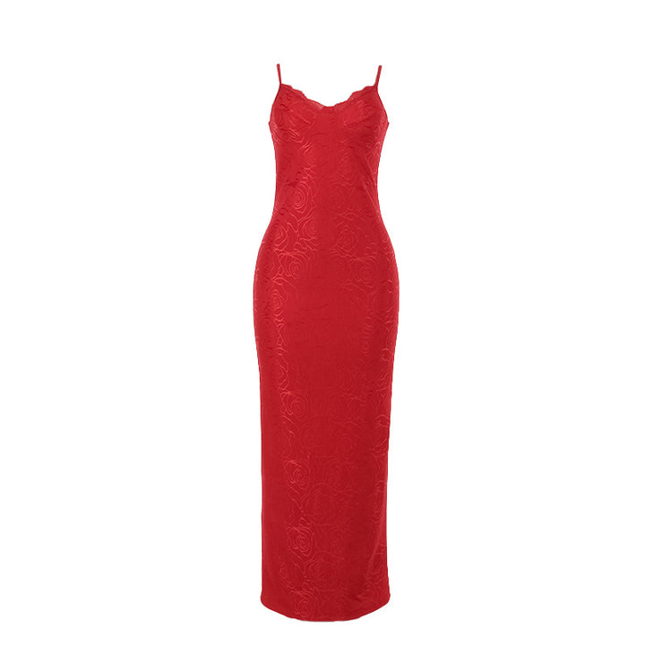 Damen elegantes Spitzenkleid mit figurbetonendem Oberteil und langen Ärmeln Echo Archiv