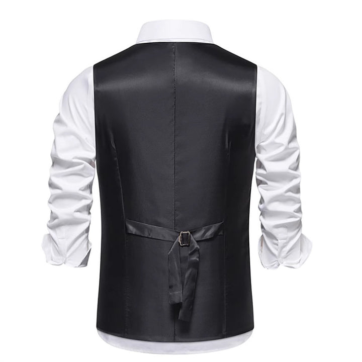 Herren elegante Doppelreiher-Weste im strukturierten Design Echoarchiv