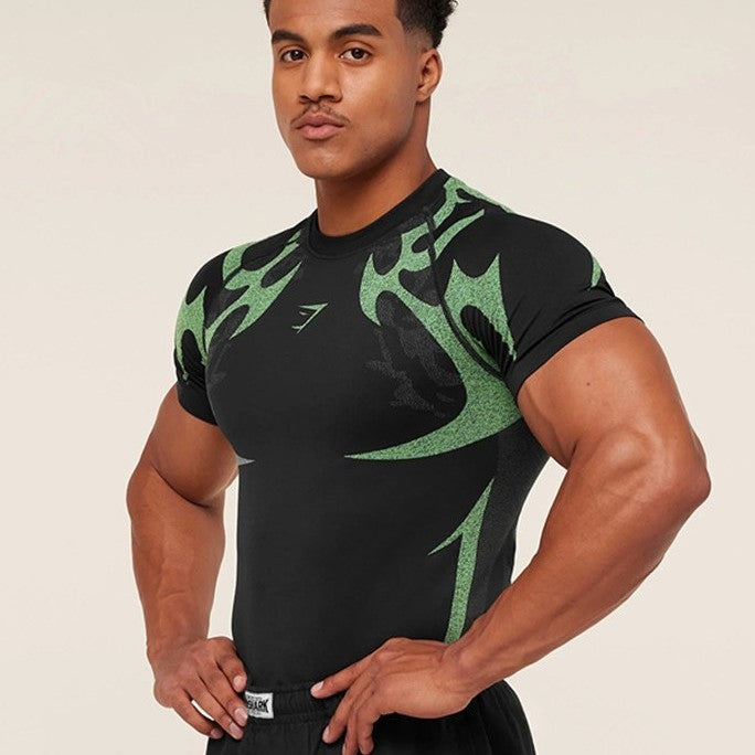 Herren nan nahtloses formgebendes Funktionsshirt mit Kompressionseffekt und ergonomischen Muskelzonen Echo Archiv