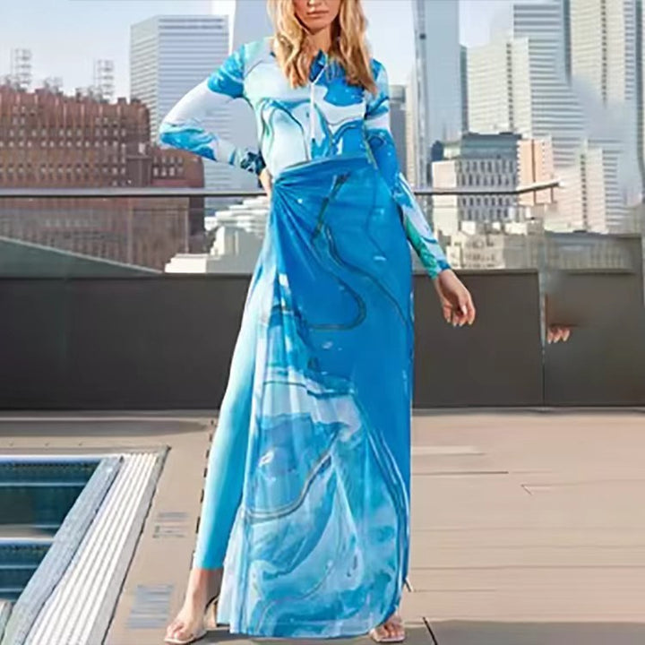 Damen Maxi-Kleid mit Kunstdruck Echo Archiv
