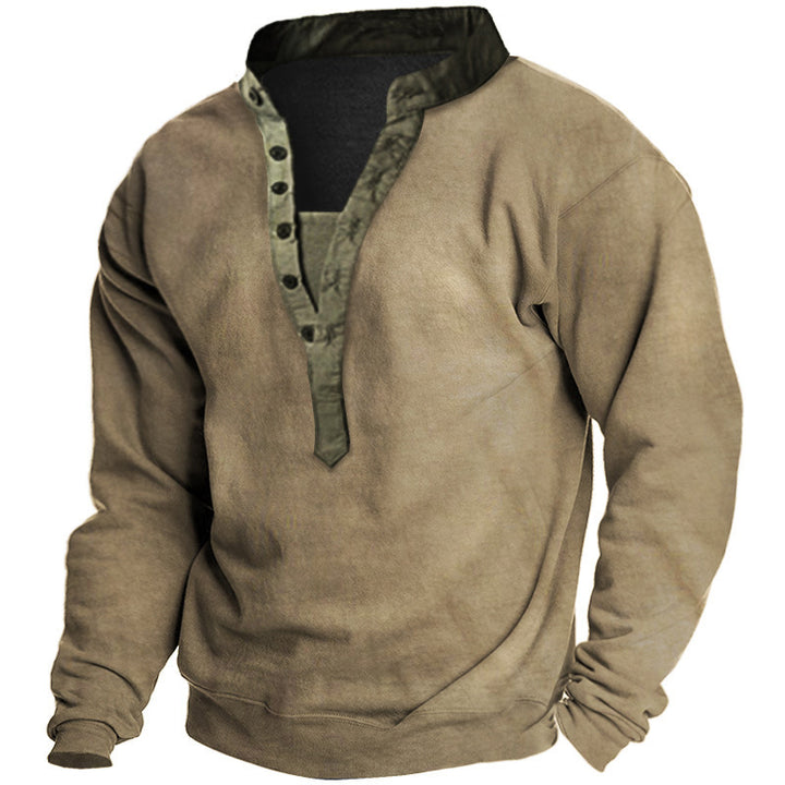 Herren Langarmshirt mit elegantem Knopfverschluss und praktischer Brusttasche Echoarchiv