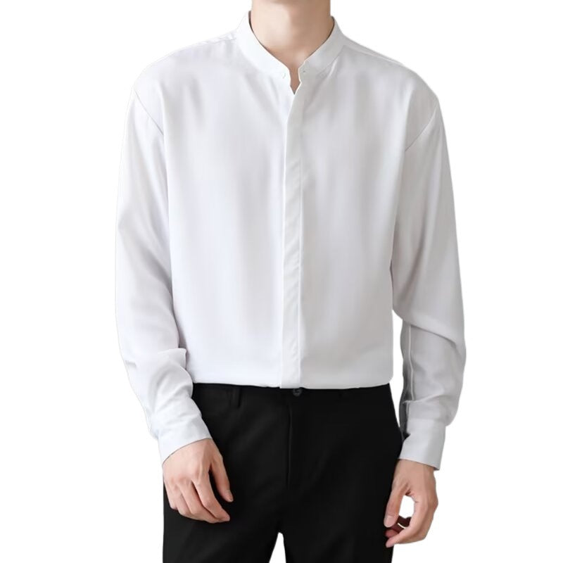 Herren Elegantes Stehkragenhemd – Tianoro