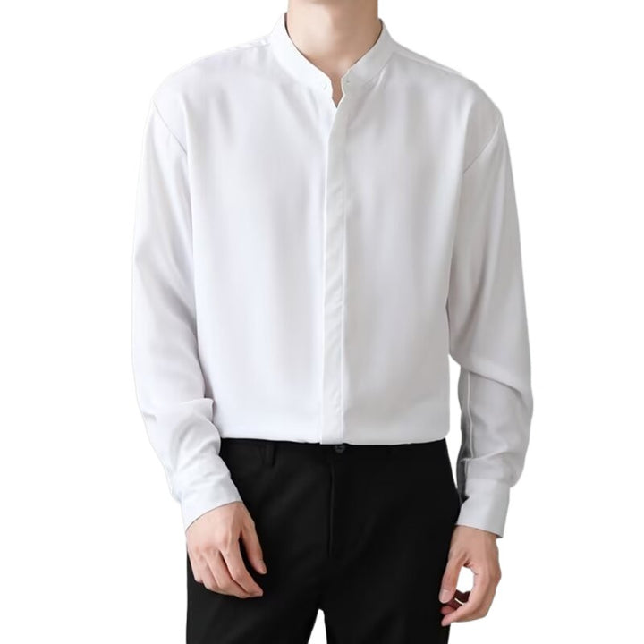 Herren Elegantes Stehkragenhemd – Tianoro