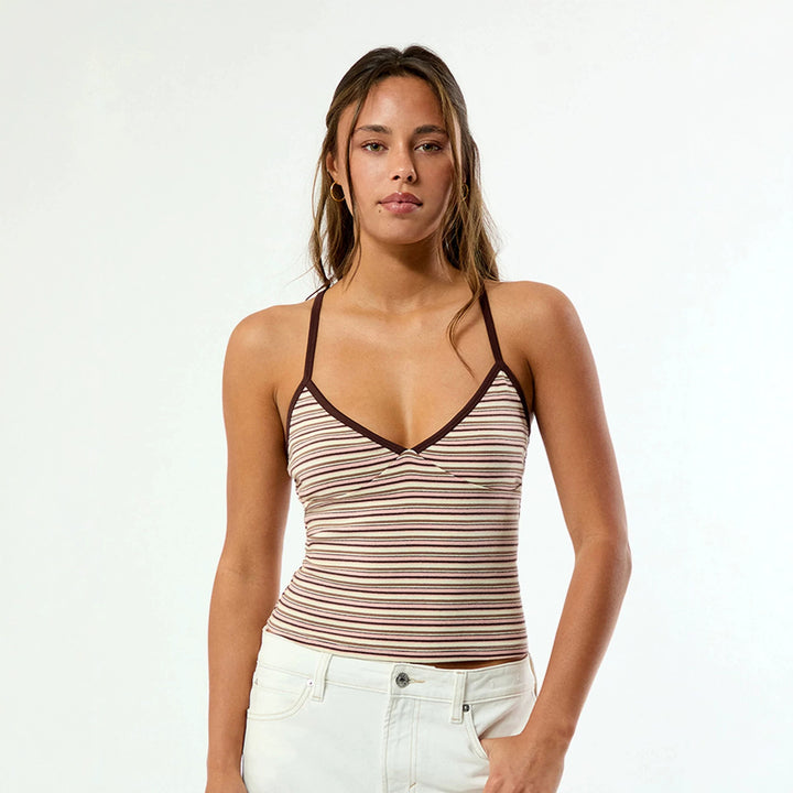 Damen Camisole-Top im lässigen Streifendesign mit verstellbaren Trägern Echo Archiv