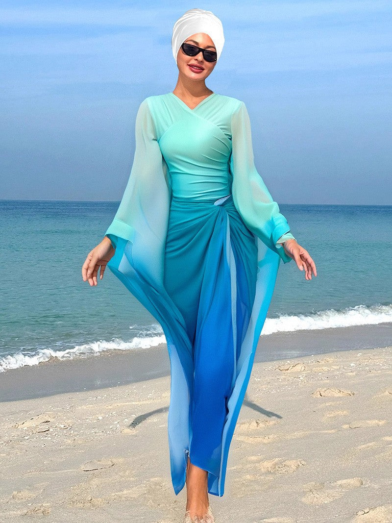 Damen Elegantes Strandkleid mit fließenden Ärmeln Echo Archiv