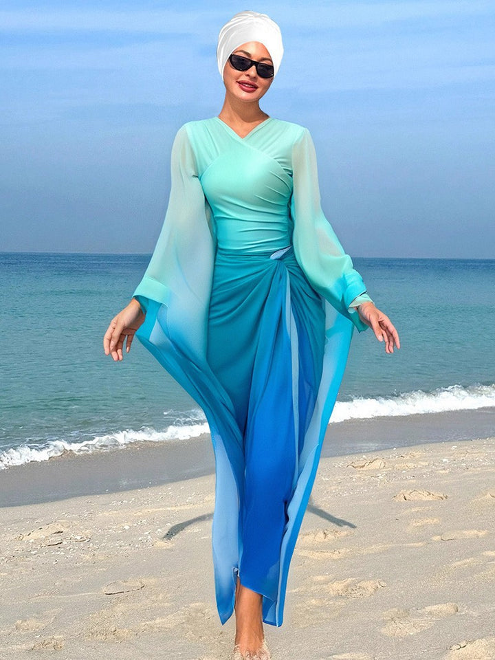 Damen Elegantes Strandkleid mit fließenden Ärmeln Echo Archiv