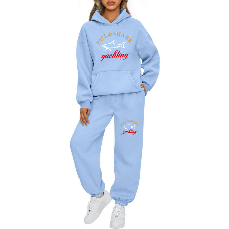 Damen nan oversized Hoodie und Jogginghose Set mit Kapuze Kängurutasche und gerippten Bündchen Echo Archiv