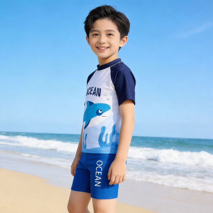 Jungen UV-Schutz Schwimmanzug mit kurzen Ärmeln Echo Archiv