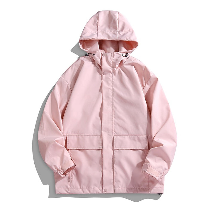 Unisex Wasserdichte Kapuzen-Übergangsjacke mit verstellbarer Kapuze & Utility-Taschen Echoarchiv
