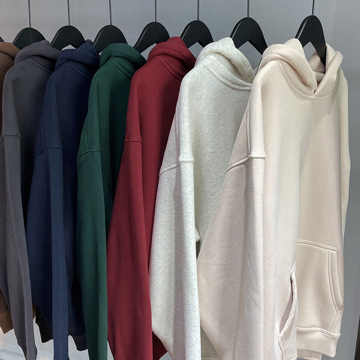 Unisex Schlichter Oversize-Kapuzenpullover mit Soft-Fleece-Innenseite und tiefer Raglannaht Echo Archiv