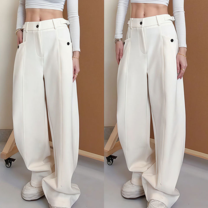 Damen Modische Weitgeschnittene Hochbundhose Echo Archiv