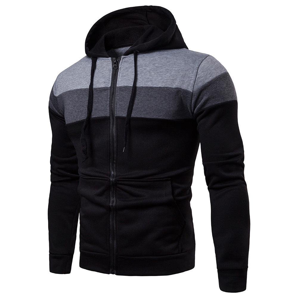 Herren sportliche Kapuzenjacke mit Farbblockdesign Echoarchiv