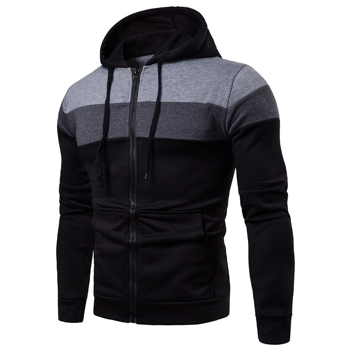 Herren sportliche Kapuzenjacke mit Farbblockdesign Echoarchiv