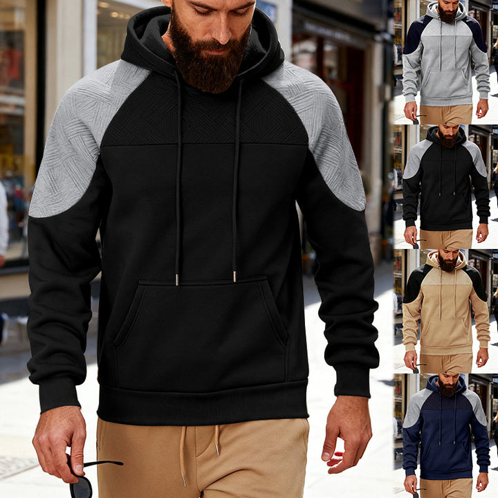 Herren sportlicher Kapuzenpullover mit strukturierten Ärmelpanels Echoarchiv