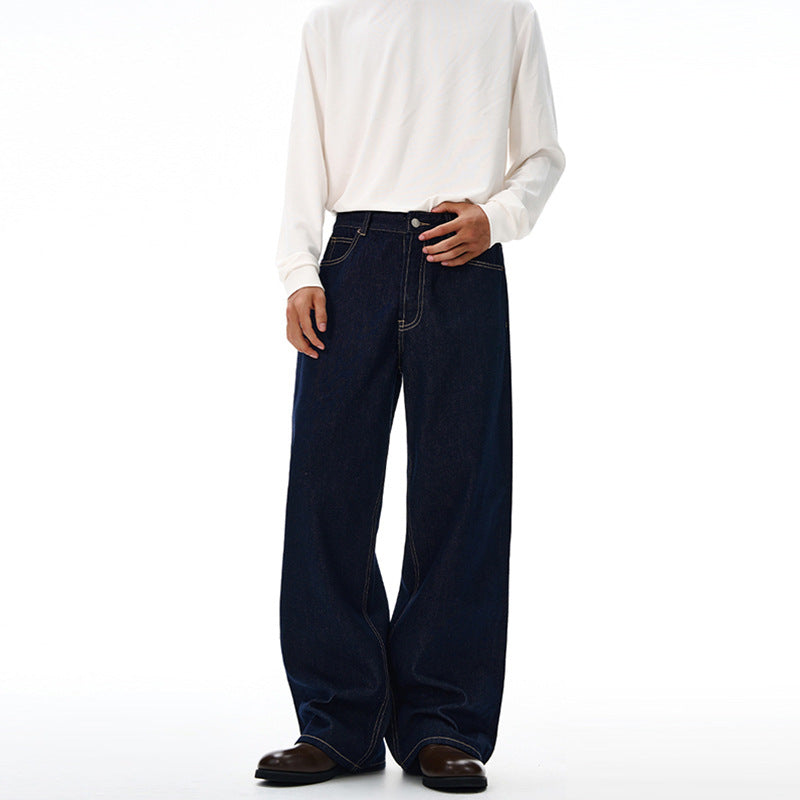 Herren Extraweite Denim-Palazzohose mit hoher Taille und verlängertem Saum Echo Archiv