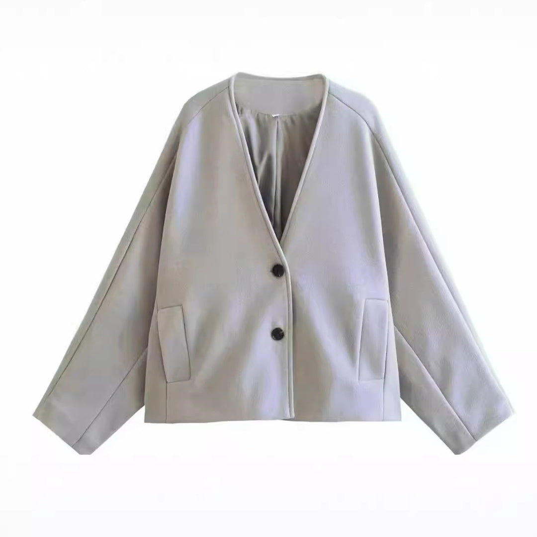 Damen Oversize‑Kurzjacke aus Wollmix mit kastiger Silhouette und Ballonärmeln Echo Archiv