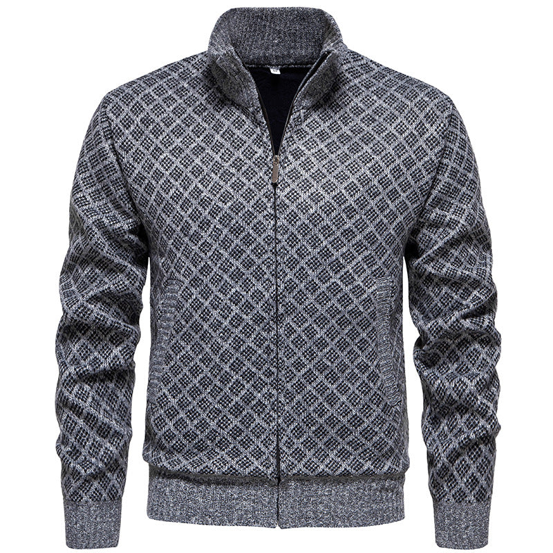 Herren sportliche Strickjacke mit modernem Muster Echoarchiv