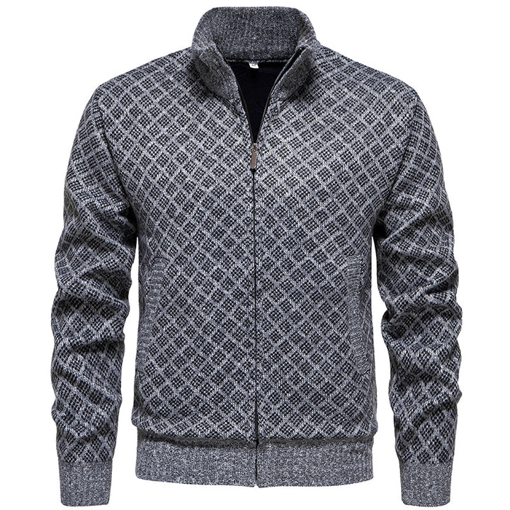 Herren sportliche Strickjacke mit modernem Muster Echoarchiv