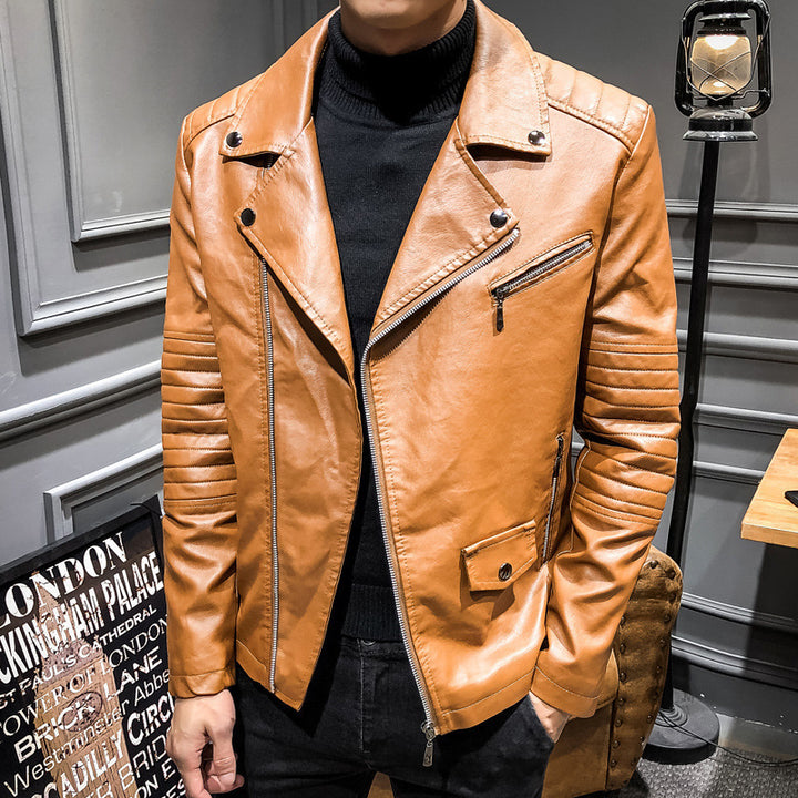 Herren Stilvolle Kunstleder-Bikerjacke Echo Archiv