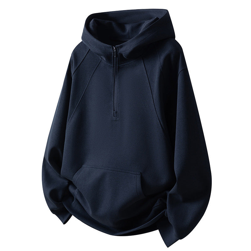 Herren Sportliches Fleece-Hoodie mit halbem Reißverschluss Echoarchiv