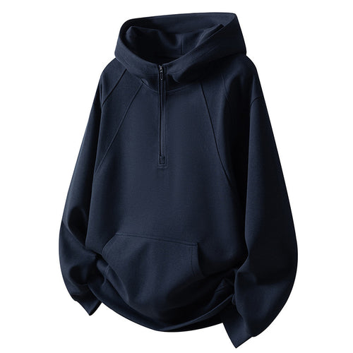 Herren Sportliches Fleece-Hoodie mit halbem Reißverschluss Echoarchiv