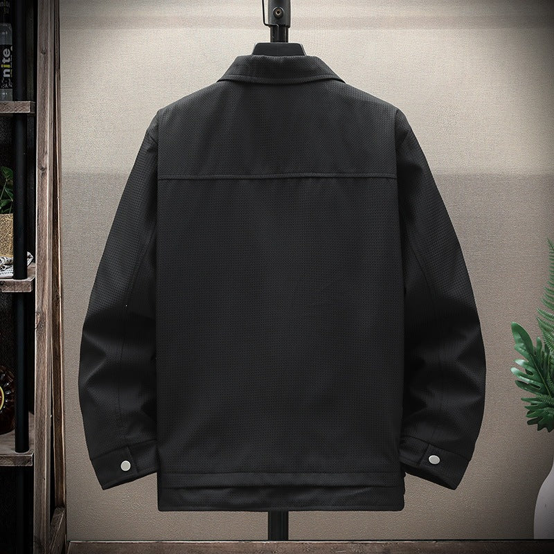 Herren Texturiertes Overshirt im Boxy‑Cut mit Druckknopfleiste & Pattentaschen Echoarchiv