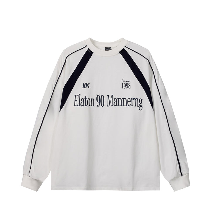Unisex Oversize-Sweatshirt im Retro-Sportstil mit Raglanärmeln und Kontrastpaspel Echoarchiv