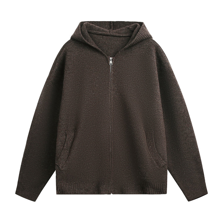 Unisex Grobstrick‑Kapuzenjacke mit durchgehendem Reißverschluss und aufgesetzten Eingrifftaschen Echo Archiv