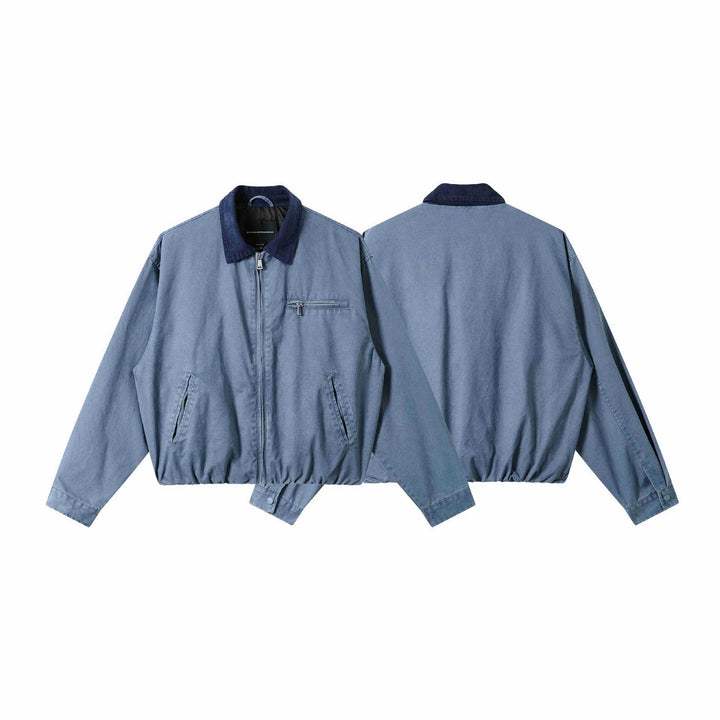 Herren Zeitloser Boxy-Fieldblouson aus Canvas mit Cord‑Umlegekragen Echoarchiv