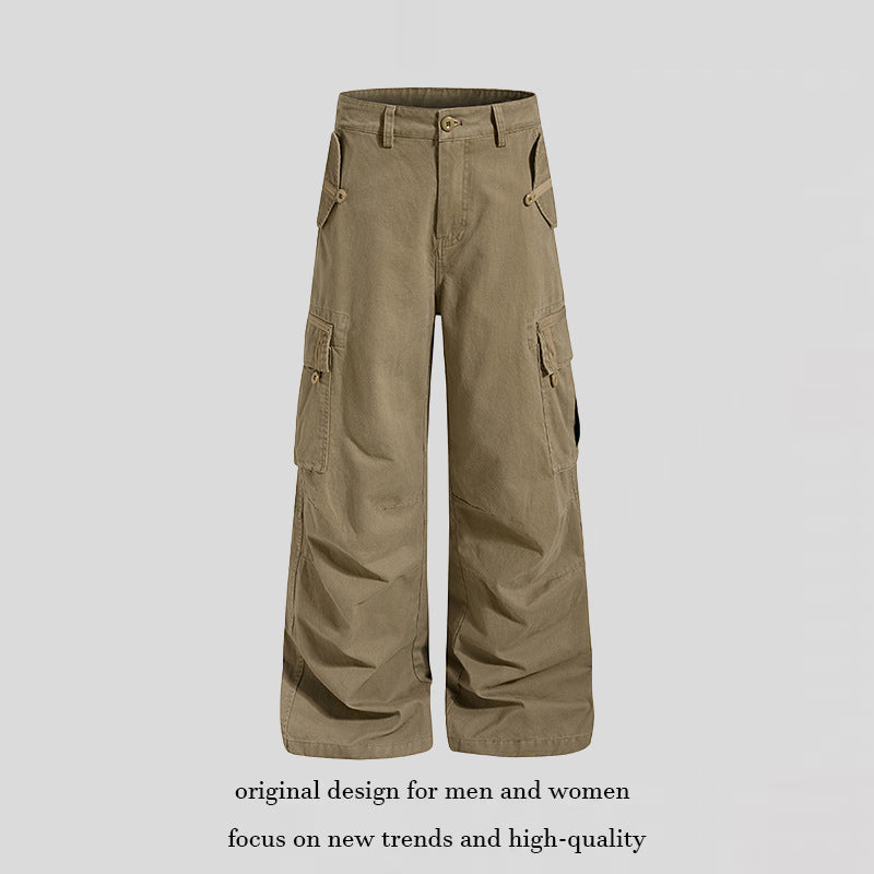Damen Weite Cargo-Culottehose mit hoher Taille und Multi-Taschen Echoarchiv