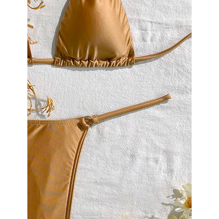 Damen Triangel-Bikini mit fransigem Detail und höherschneidender Passform Echo Archiv