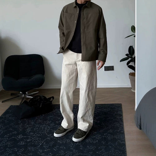 Herren Bequeme Leinen-Hose Echo Archiv