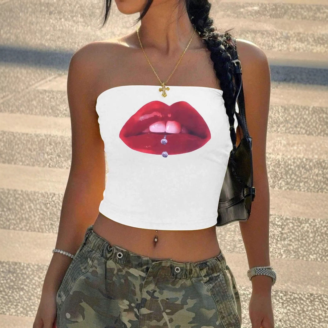 Damen Bandeau-Top mit elastischem Material und figurbetontem Schnitt Echo Archiv