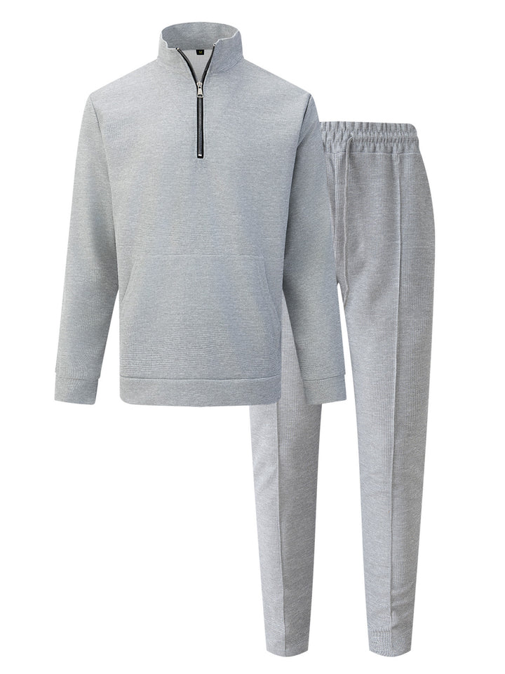 Herren Sportlicher Pullover mit Reißverschluss und bequemen Jogginghosen Echoarchiv
