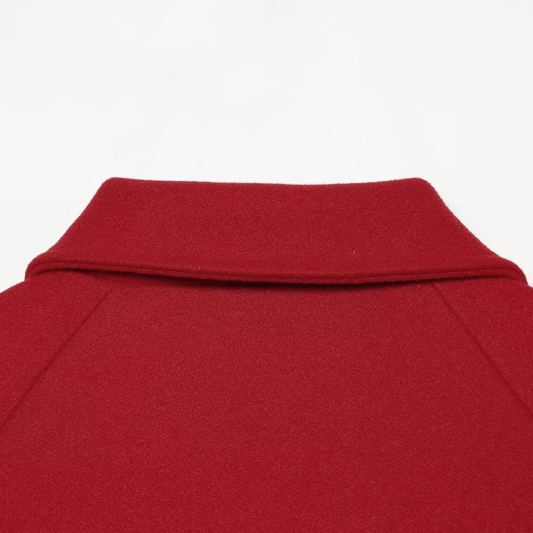Damen Kurze Wollmix-Capejacke mit Raglanärmeln und Umschlagmanschetten Echoarchiv