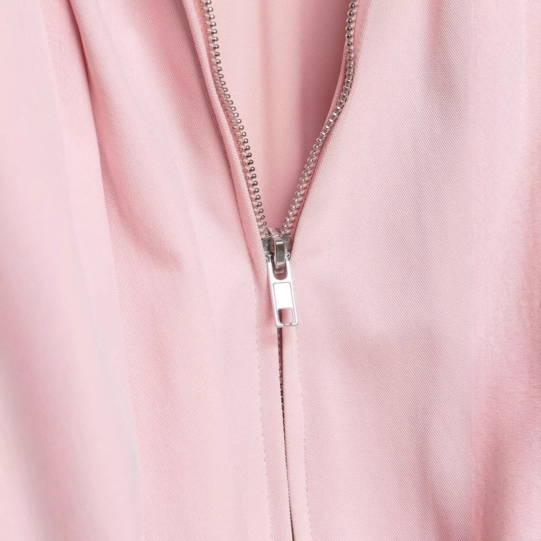 Damen Cropped-Blouson mit Ballonärmeln, Hemdkragen und elastischem Saum Echoarchiv