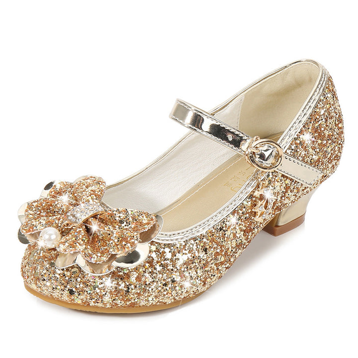 Mädchen Glitzernde Ballerinas mit Schleifenapplikation Echo Archiv