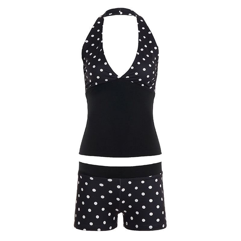 Damen-Set aus Top und Shorts mit Polka-Dots Echo Archiv