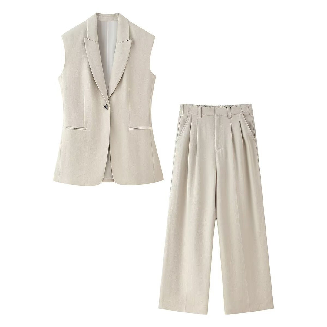 Damen weit High-Waist Hose mit eleganter Faltenlegung und komfortablem Schnitt Echo Archiv