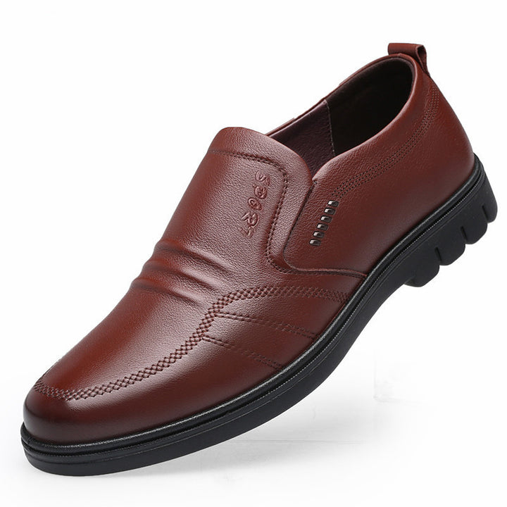 Herren Business-Casual Slipper aus glattem Kunstleder mit stoßdämpfender Gummisohle Echoarhiv
