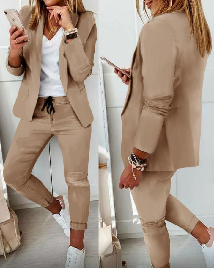 Damen Elegantes Zweiteiliges Blazer-Jogginganzug – Valéne