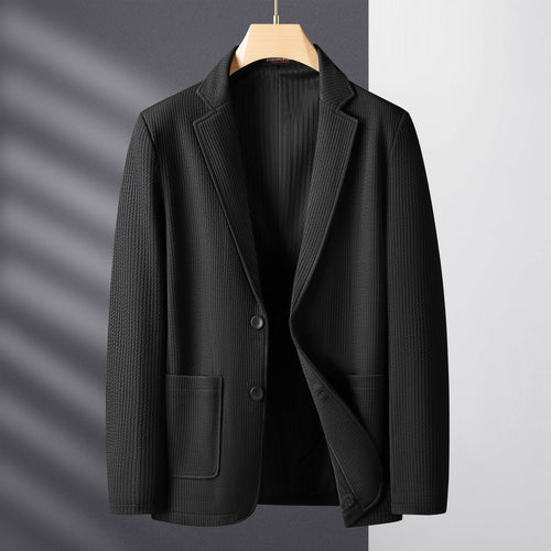 Herren Strukturblazer aus strukturiertem Jersey mit aufgesetzten Taschen – Tianoro