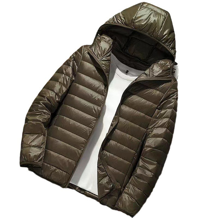 Herren nan ultraleichte Kapuzen-Steppjacke mit Packfunktion und winddichtem Shell Echo Archiv