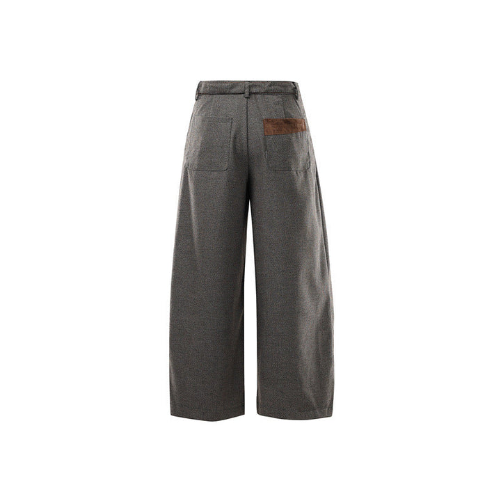 Damen Weite High Waist Culotte-Hose mit Gürtel und Kontrasttaschen Echoarchiv