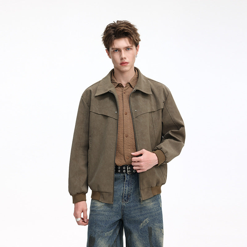 Herren Leichte Harrington‑Jacke im Overshirt‑Stil mit Rippbündchen Echo Archiv