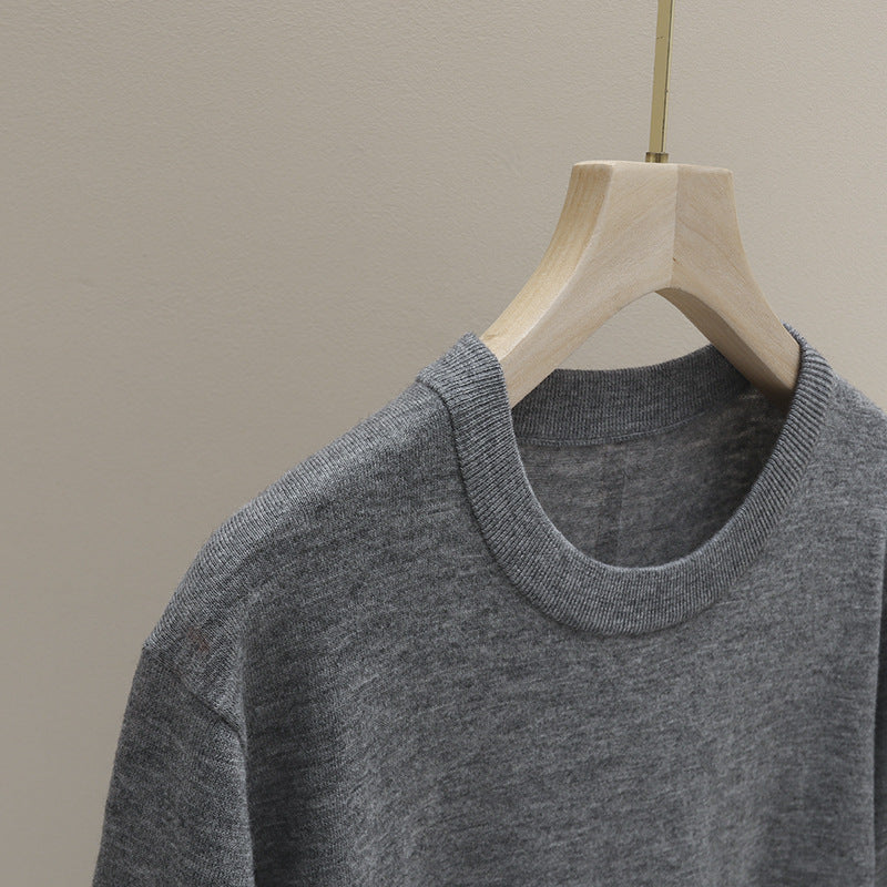Herren fein gestrickter Kaschmir-Mischpullover mit Rundhals Echo Archiv