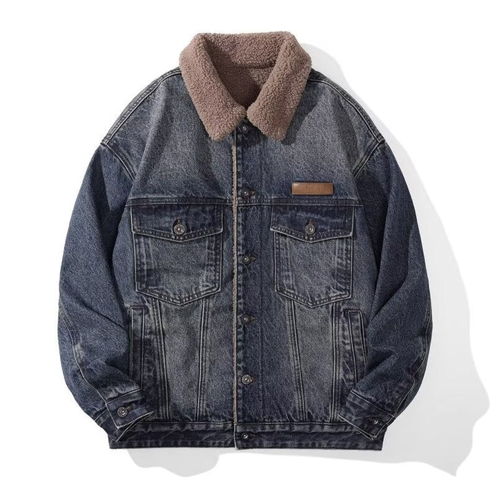 Herren Lässige Denimjacke mit Fleecefutter Echoarchiv 1788342512