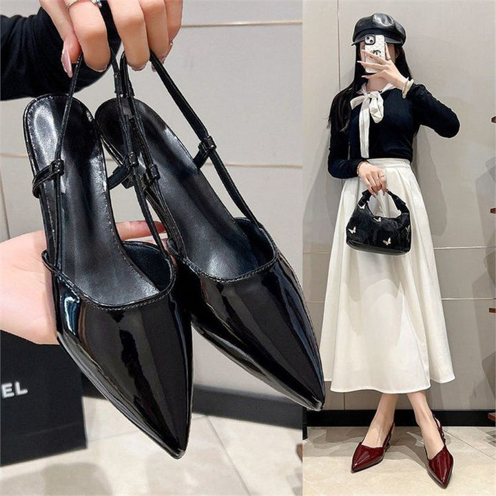 Damen Spitz zulaufende Lack-Pumps mit Slingback, schlanker Silhouette und gepolstertem Komfortfußbett – Lioré