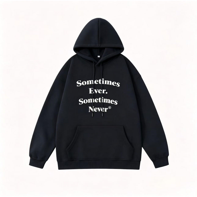 Unisex Oversize-Kapuzenpullover mit Statement-Print und Kängurutasche Echo Archiv