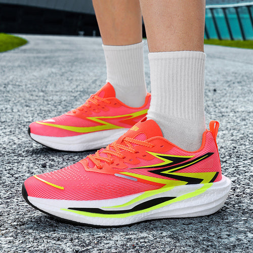 Unisex gepolsterte Straßenlaufschuhe mit rocker-Zwischensohle, energierückführender Dämpfung und atmungsaktivem Mesh-Upper – Tavélo